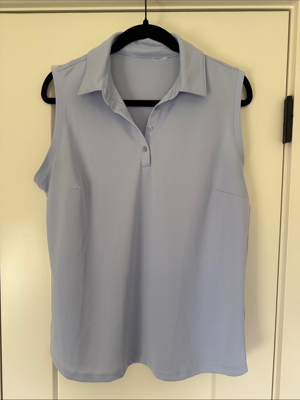 Lady Hagen Sleeveless Polo Tank - Light Blue
